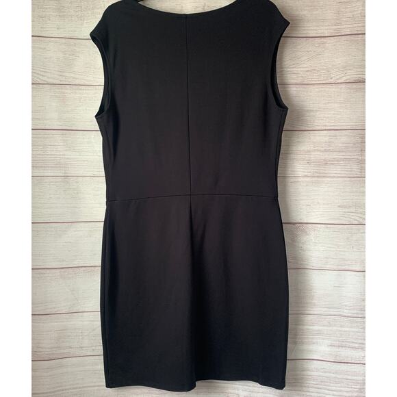 Nine West Black Sleeveless Sheath Dress with Pleating Detail LBD Size XL - Picture 14 of 14